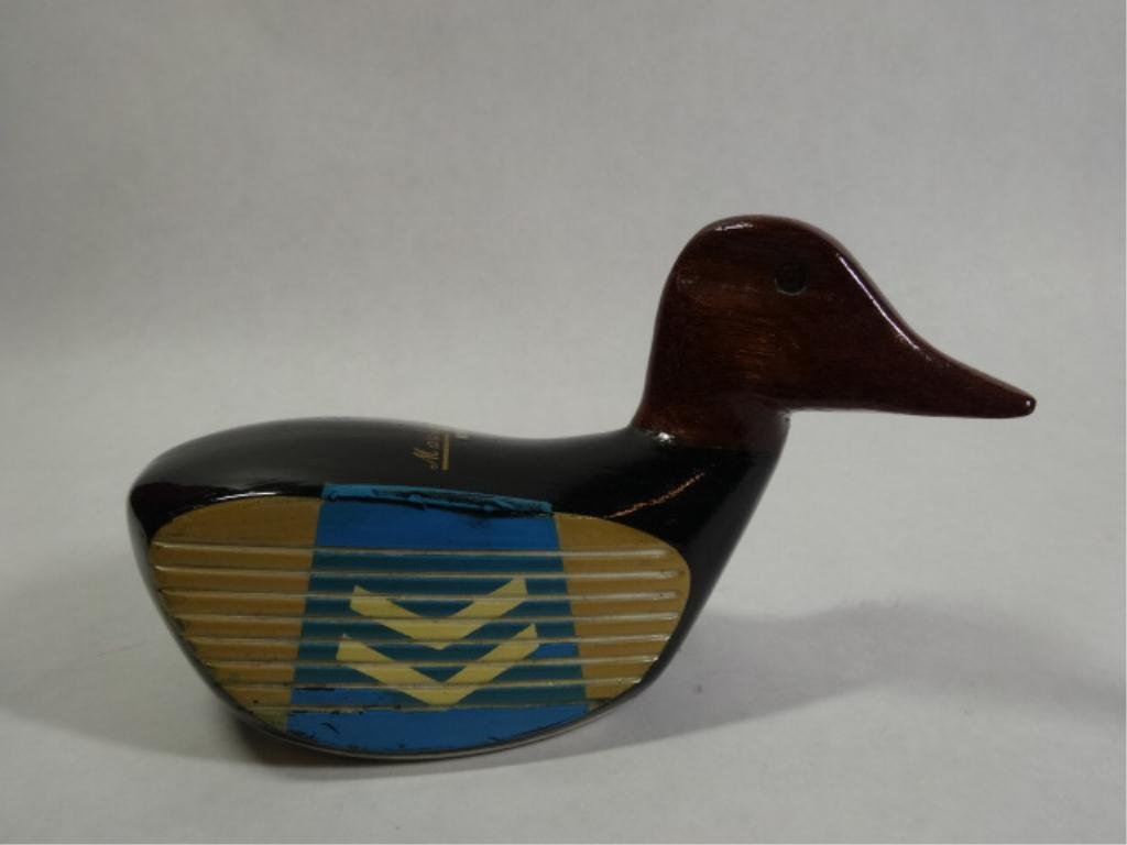 DUCK DECOY CREATED FROM MARILYNN SMITH MONOGRAM GOLF: DUCK DECOY CREATED FROM MARILYNN SMITH MONOGRAM GOLF CLUB, APPROX 3"H X 5.5"L (SKU# 870.06)