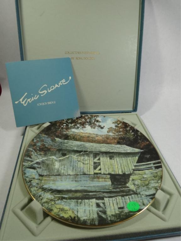 ROYAL DOULTON ERIC SLOANE "LOVEJOY BRIDGE" COLLECTOR: ROYAL DOULTON ERIC SLOANE "LOVEJOY BRIDGE" COLLECTOR PLATE, IN ORIGINAL BOX (SKU#101)
