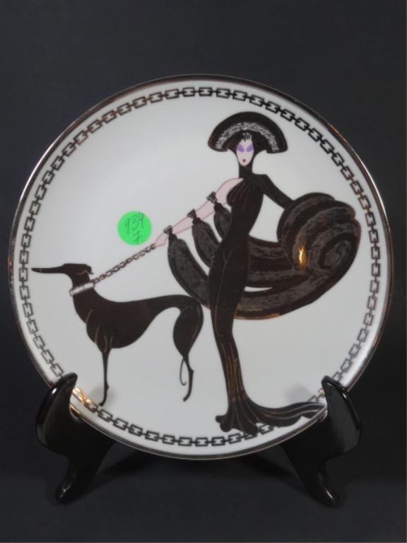ERTE PORCELAIN PLATE, "SYMPHONY IN BLACK", FRANKLIN: ERTE PORCELAIN PLATE, "SYMPHONY IN BLACK", FRANKLIN MINT, 8" DIAMETER (SKU# 934-7)