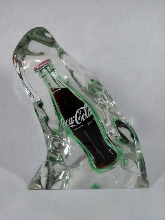 COCA-COLA BOTTLE ENCASED IN LUCITE, APPROX 9.25"H,: COCA-COLA BOTTLE ENCASED IN LUCITE, APPROX 9.25"H, SKU971.11