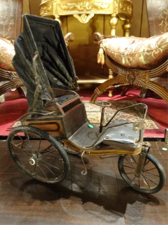 VINTAGE DECORATIVE RICKSHAW, APPROX 14" X 12": VINTAGE DECORATIVE RICKSHAW, APPROX 14" X 12"