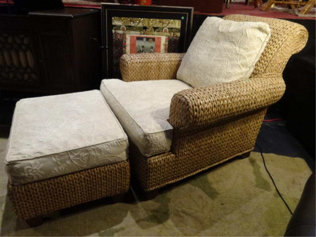 Ethan allen rattan chair deals