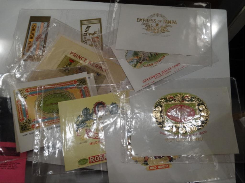 11 PC GROUP CIGAR LABELS, MOST MADE IN TAMPA FL,: 11 PC GROUP CIGAR LABELS, MOST MADE IN TAMPA FL, SKU823.04