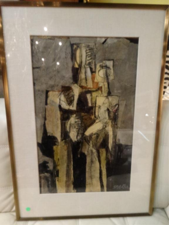 SAMUEL M. ADLER (1898-1979, AMERICAN), MIXED MEDIA,: SAMUEL M. ADLER (1898-1979, AMERICAN), MIXED MEDIA, SIGNED LOWER RIGHT, PROVENANCE: FROM THE ESTATE OF DOROTHY P. LEVESS, 34" X 24" SKU 125.6
