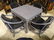 KARL SPRINGER STYLE LACQUERED LINEN TABLE, DOVE GRAY,