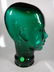 VINTAGE GLASS HEAD SCULPTURE OR HAT STAND, GREEN - 2