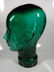 VINTAGE GLASS HEAD SCULPTURE OR HAT STAND, GREEN - 4