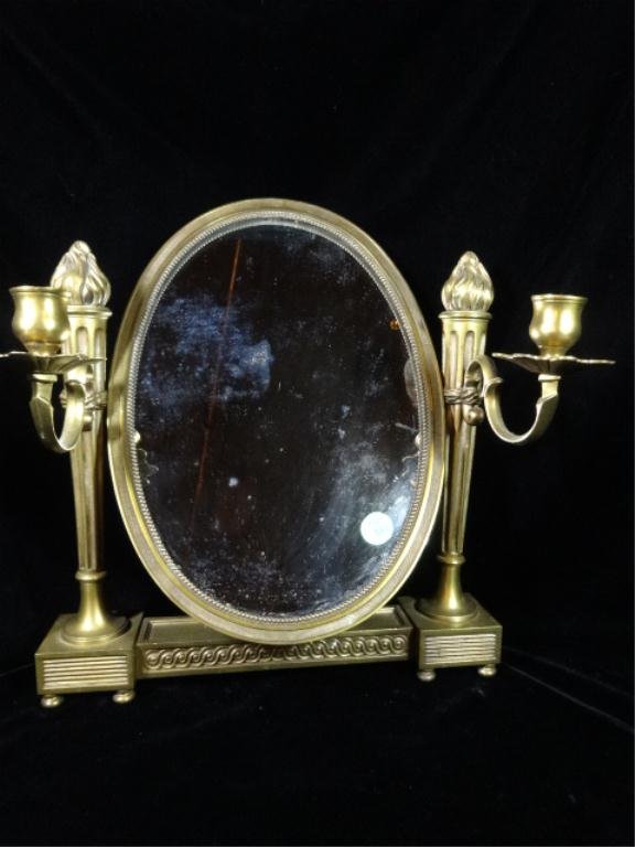DUAL CANDLEHOLDER VANITY MIRROR, APPROX 13.5"H, SKU248: DUAL CANDLEHOLDER VANITY MIRROR, APPROX 13.5"H, SKU248
