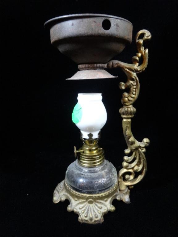 ANTIQUE VAPO CRESOLENE MEDICAL MINI VAPORIZER, WITH: ANTIQUE VAPO CRESOLENE MEDICAL MINI VAPORIZER, WITH MILK WHITE GLASS SHADE, APPROX 6.25"H, SKU329.50