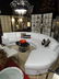 WHITE LEATHER CIRCULAR SOFA BY ELITE, 3 PIECE