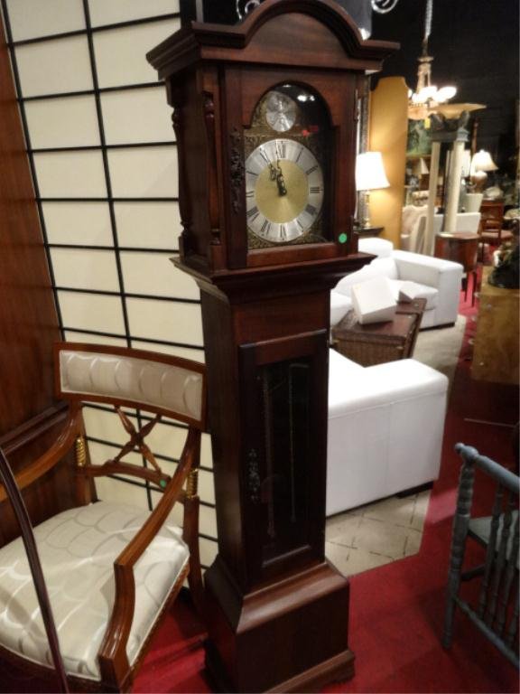 TALL CASE CLOCK, WEST GERMANY, APPROX 6'H, SKU381.1: TALL CASE CLOCK, WEST GERMANY, APPROX 6'H, SKU381.1