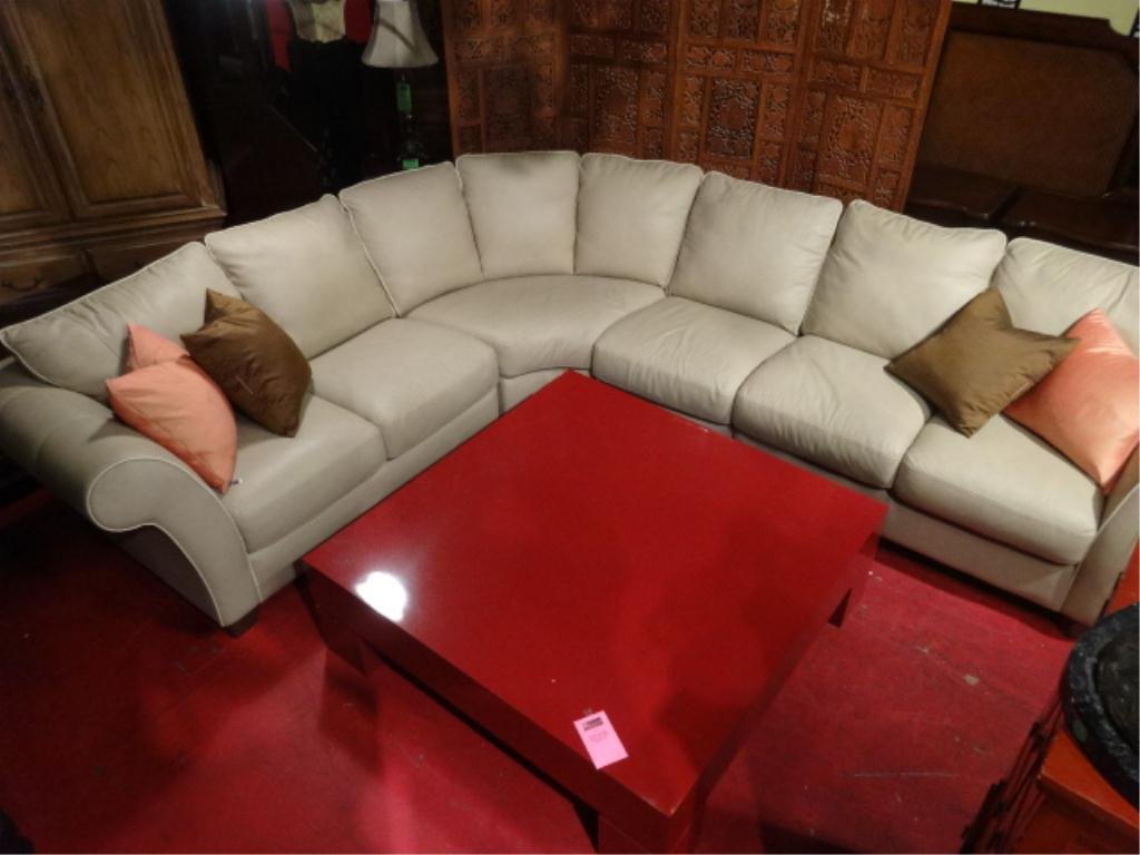 ITALSOFA BEIGE LEATHER SECTIONAL SOFA WITH CREAM May 20, 2014