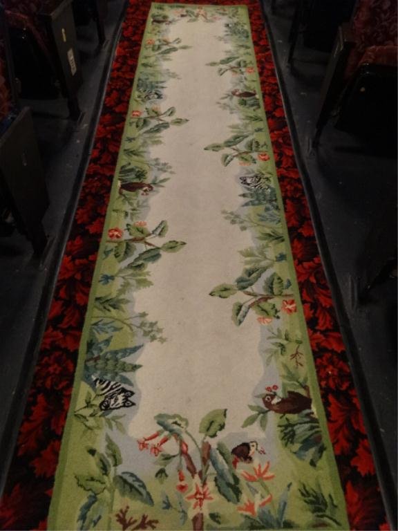 100% WOOL RUG RUNNER, SAFARI MOTIF WITH ZEBRAS, #1 OF: 100% WOOL RUG RUNNER, SAFARI MOTIF WITH ZEBRAS, #1 OF TWO IDENTICAL AVAILABLE (EACH SOLD SEPARATELY), APPROX 2.6' X 12, SKU429
