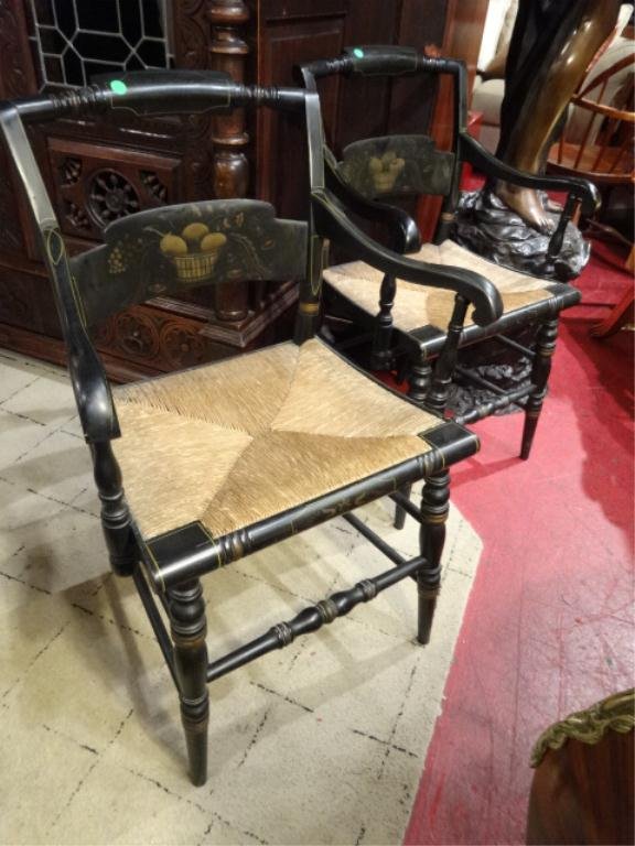 AUTHENTIC L HITCHCOCK CHAIRS STENCILED BACKS AUTHENTIC L HITCHCOCK CHAIRS STENCILED BACKS