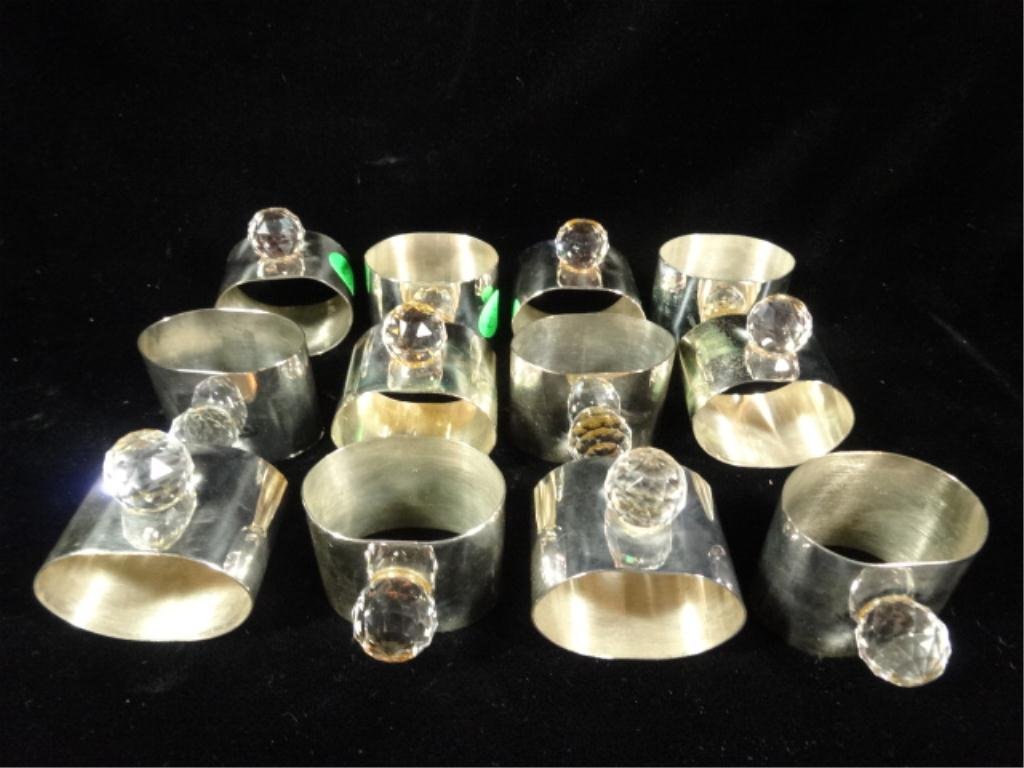 12 STAINLESS STEEL NAPKIN RINGS, WITH ACRYLIC GEMS, SKU: 12 STAINLESS STEEL NAPKIN RINGS, WITH ACRYLIC GEMS, SKU 465.20