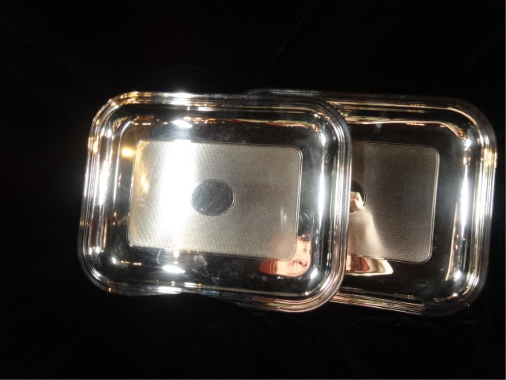 2 CHRISTOFLE FRANCE TRAYS, APPROX 8" X 10.25",: 2 CHRISTOFLE FRANCE TRAYS, APPROX 8" X 10.25", SKU482.01