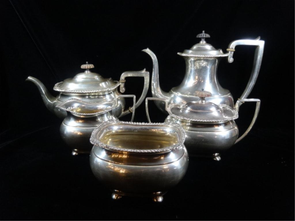 INTERNATIONAL SILVER STERLING SILVER 5 PC TEA AND: INTERNATIONAL SILVER STERLING SILVER 5 PC TEA AND COFFEE SET, LORD ROBERT PATTERN, TOTAL WEIGHT 2839 GRAMS, MARKED STERLING, SKU465