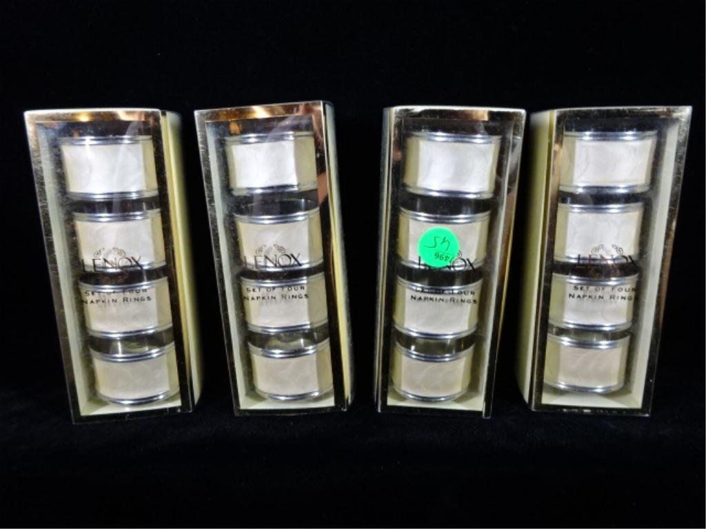 16 LENOX LAUREL LEAF NAPKIN RINGS, IN ORIGINAL BOXES,: 16 LENOX LAUREL LEAF NAPKIN RINGS, IN ORIGINAL BOXES, SKU7496.45