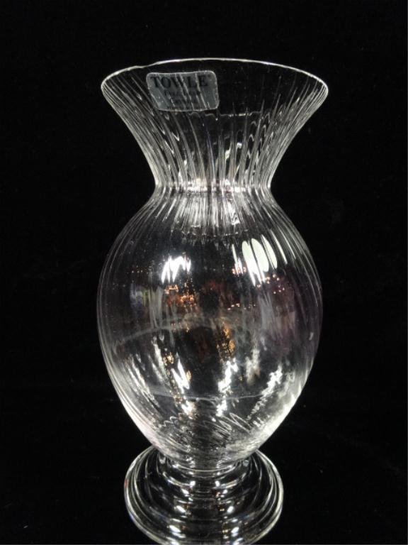 TOWLE FULL LEAD CRYSTAL VASE, MADE IN AUSTRIA, APPROX
