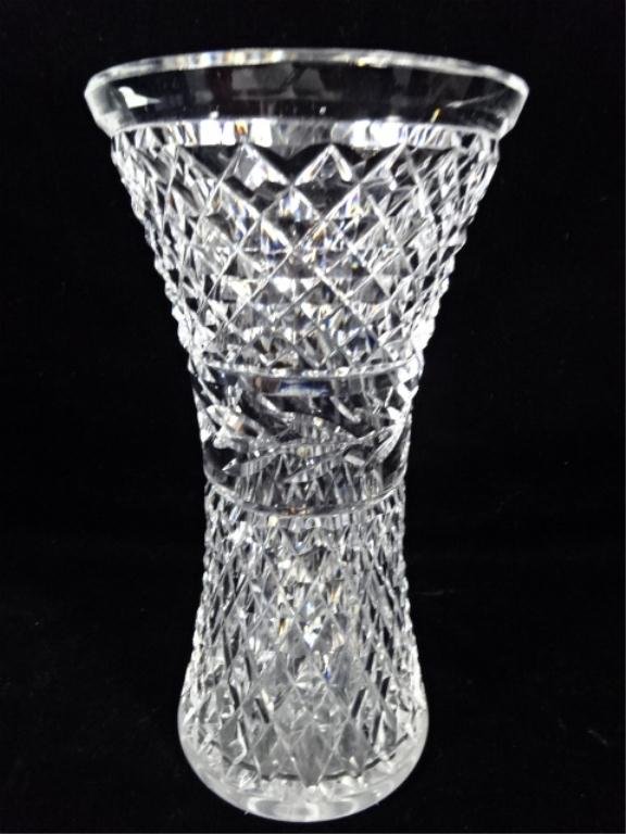 WATERFORD CRYSTAL VASE, WITH ETCHED WATERFORD MARK,