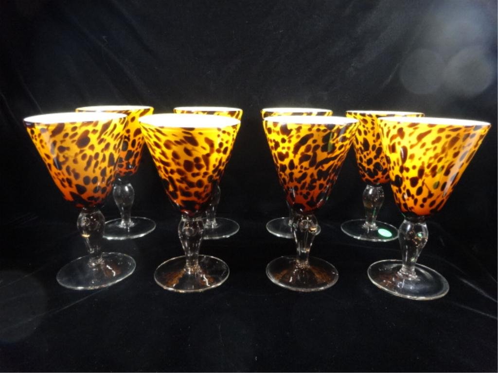 8 LEOPARD PRINT MARTINI GLASSES, APPROX 7"H, SKU552.02: 8 LEOPARD PRINT MARTINI GLASSES, APPROX 7"H, SKU552.02