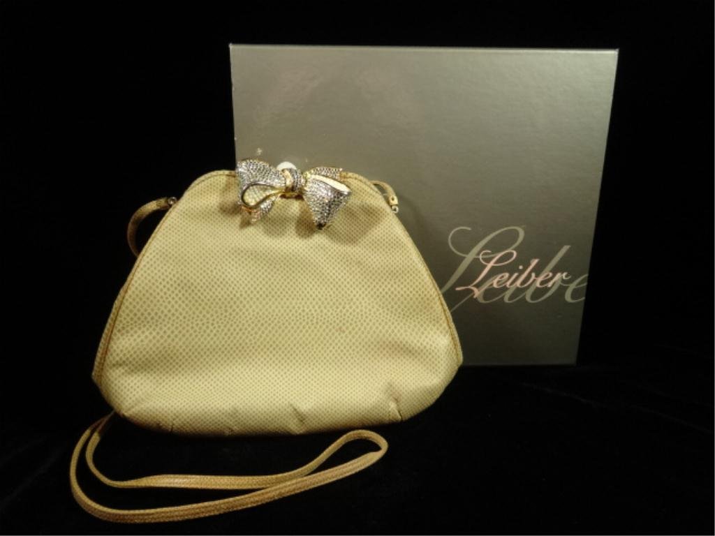 VINTAGE JUDITH LEIBER BAG, EXOTIC SKIN WITH RHINESTONE: VINTAGE JUDITH LEIBER BAG, EXOTIC SKIN WITH RHINESTONE CLASP, WITH LEIBER BOX, SKU9000.163