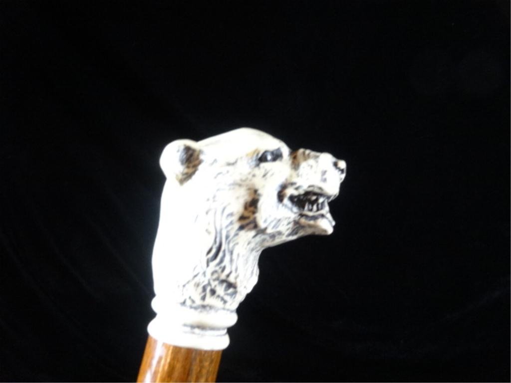CANE/WALKING STICK WITH BEAR HANDLE, APPROX 38"H,: CANE/WALKING STICK WITH BEAR HANDLE, APPROX 38"H, SKU9000