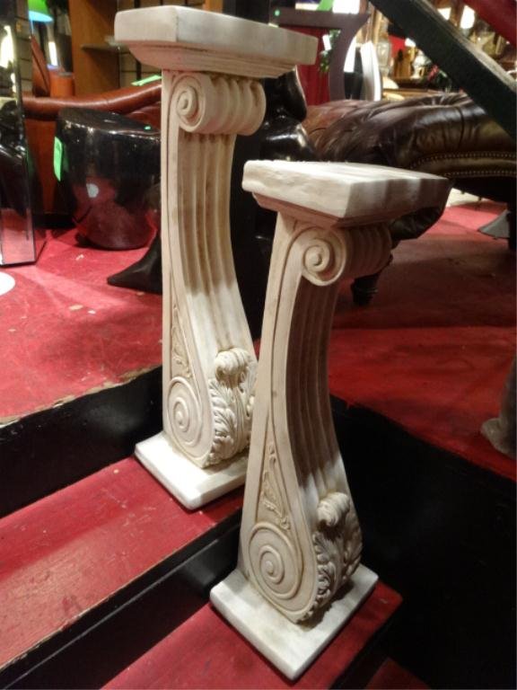 PAIR LARGE PLASTER WALL BRACKETS, APPROX 30"H: PAIR LARGE PLASTER WALL BRACKETS, APPROX 30"H