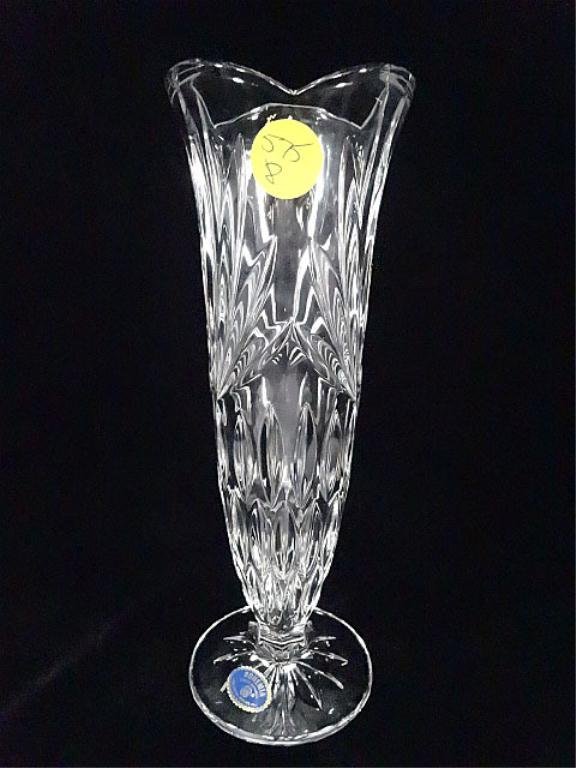 BOHEMIA 24 LEAD CRYSTAL VASE, MADE IN CZECH REPUBLIC,