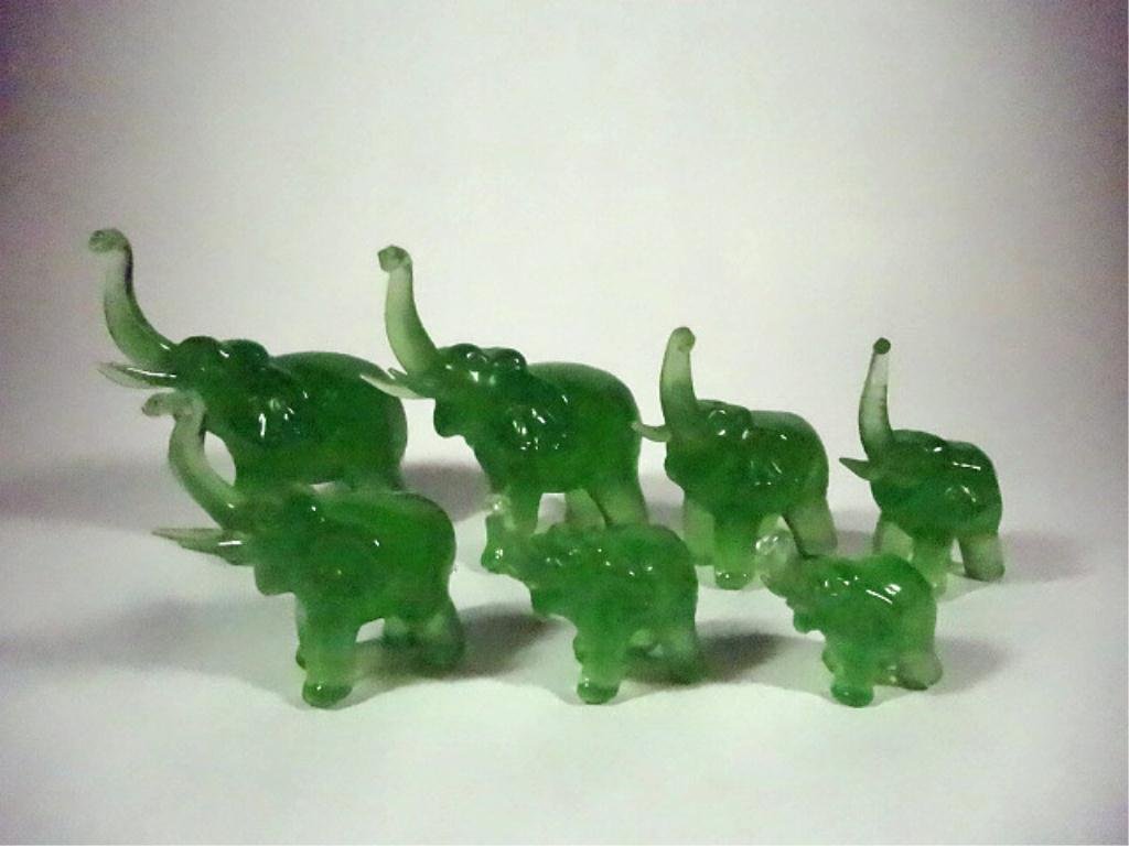 7 Green Glass Elephant Figurines Largest Approx 4 X Sep 09 2018 7 Green Glass Elephant Figurines Largest Approx 4 X Sep 09 2018 Wilton Gallery In Fl