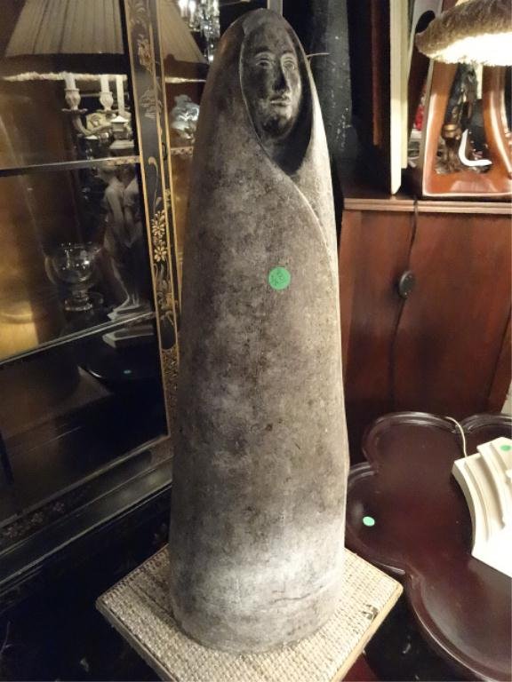 LARGE CERAMIC SCULPTURE, CLOAKED FEMALE, APPROX 25"H,: LARGE CERAMIC SCULPTURE, CLOAKED FEMALE, APPROX 25"H, SKU9001.45