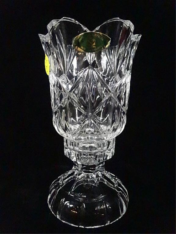 HONOUR CRYSTAL VASE, SEPARATE BASE, MADE IN SLOVAKIA,