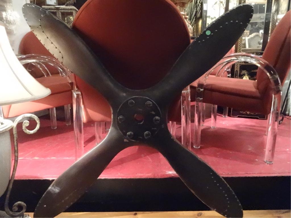 LARGE AIRPLANE PROPELLER REPLICA, 4 BLADES, APPROX 35": LARGE AIRPLANE PROPELLER REPLICA, 4 BLADES, APPROX 35"