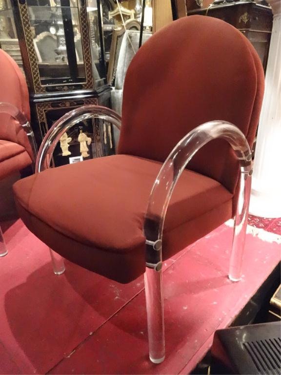 6 PACE COLLECTION LUCITE ARMCHAIRS, CIRCA 1970's,: 6 PACE COLLECTION LUCITE ARMCHAIRS, CIRCA 1970's, EXCELLENT CONDITION