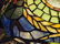 LARGE TIFFANY STYLE STAINED & LEADED GLASS LAMP, DOME - 5