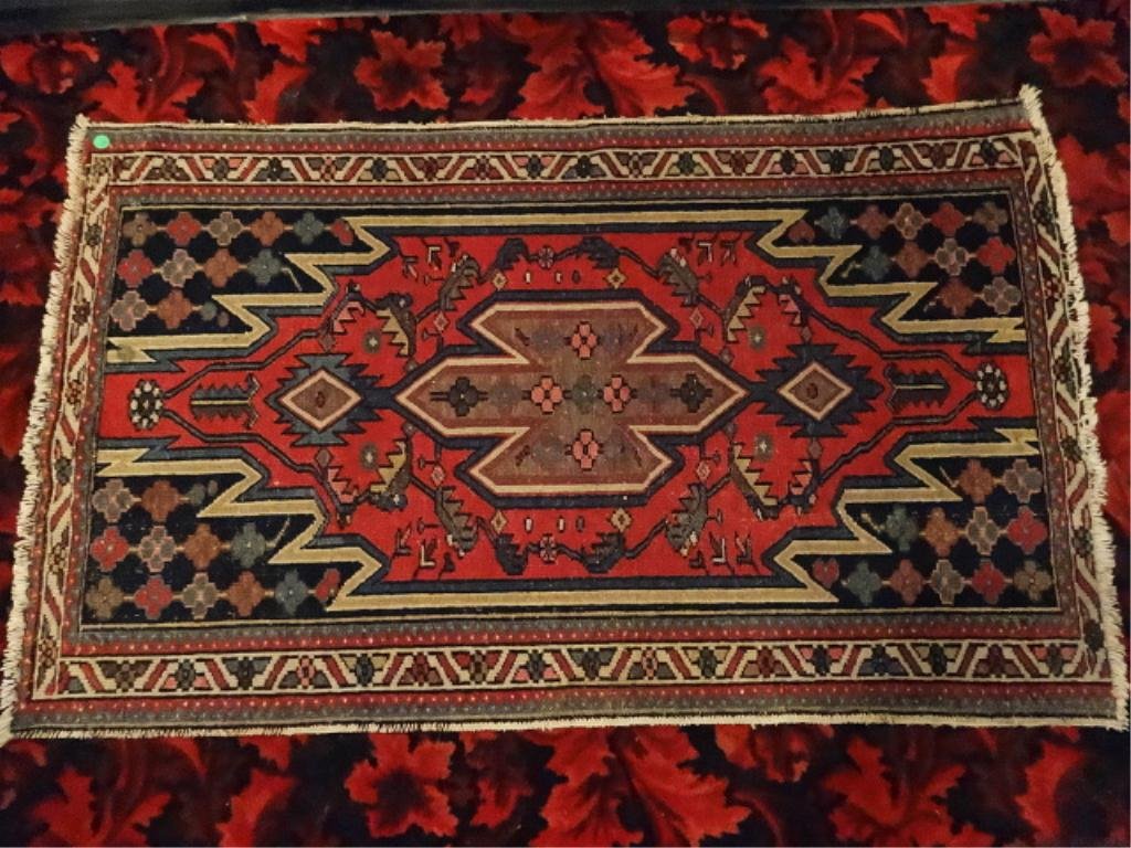 VINTAGE MIDDLE EASTERN RUG, BUKHARA, RED, APPROX 2' X: VINTAGE MIDDLE EASTERN RUG, BUKHARA, RED, APPROX 2' X 4.5'