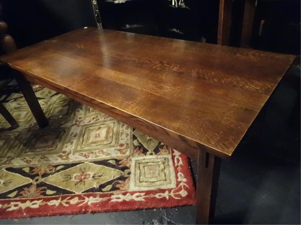 STICKLEY CHERRY COFFEE TABLE, RECTANGULAR TOP, LABELED: STICKLEY CHERRY COFFEE TABLE, RECTANGULAR TOP, LABELED AND STAMPED STICKLEY, EXCELLENT CONDITION, APPROX 4'W