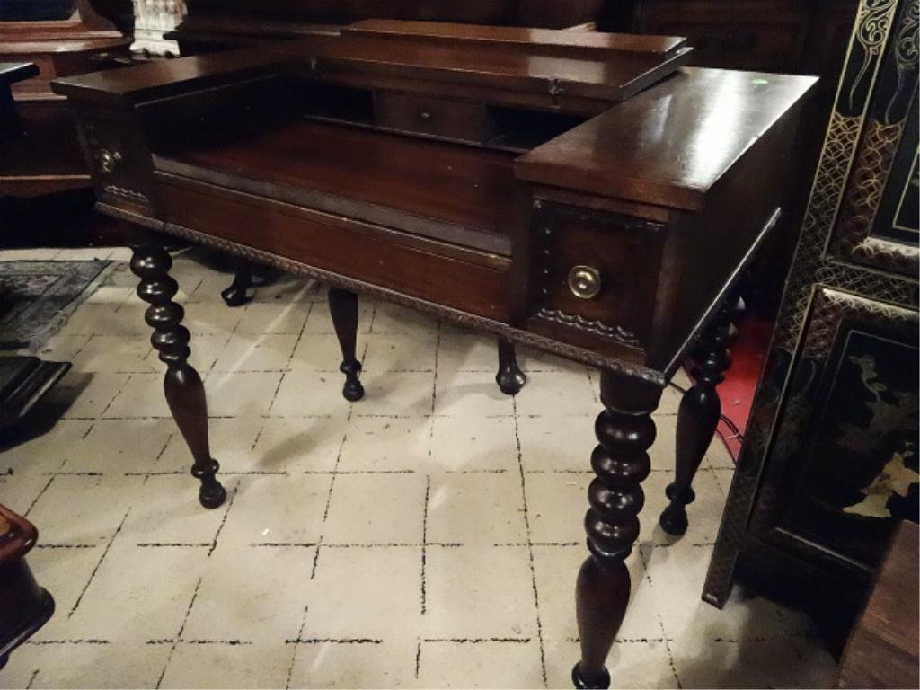 Antique Colonial Mfg Mahogany Spinet Desk Late