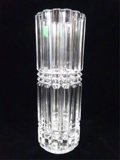 CRISTAL D'ARQUES 24 % LEAD CRYSTAL CYLINDER VASE, MADE - Nov 04, 2014
