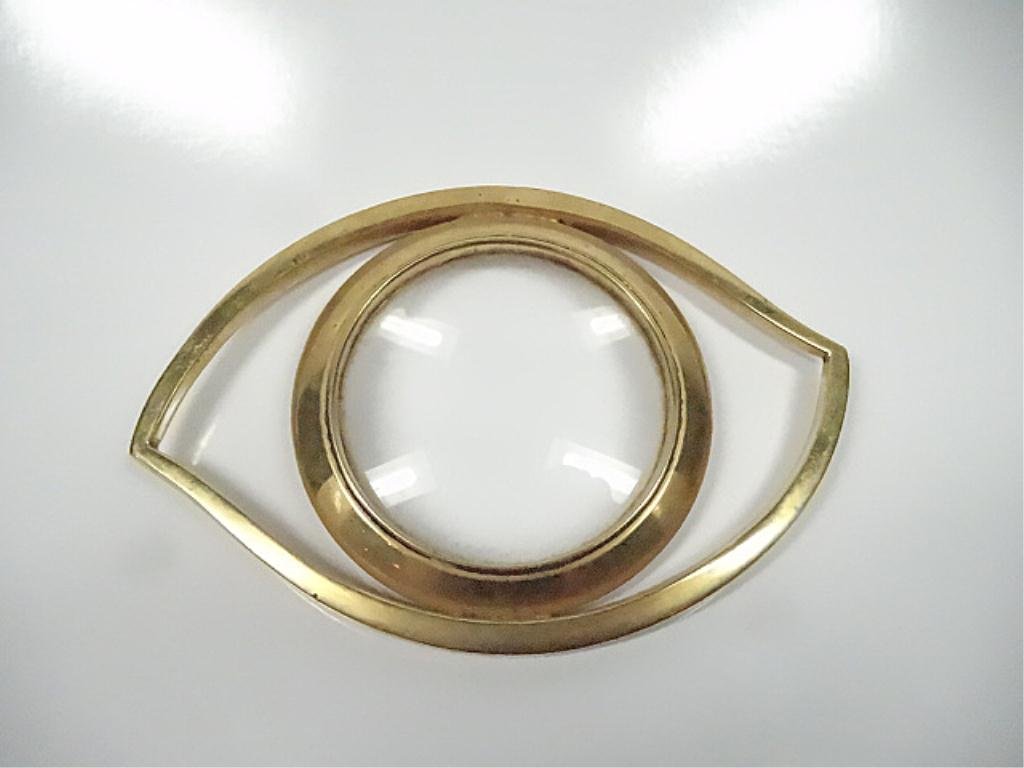 HERMES PARIS MAGNIFYING GLASS, EYE SHAPED, APPROX 4: HERMES PARIS MAGNIFYING GLASS, EYE SHAPED, APPROX 4 1/8" X 3"