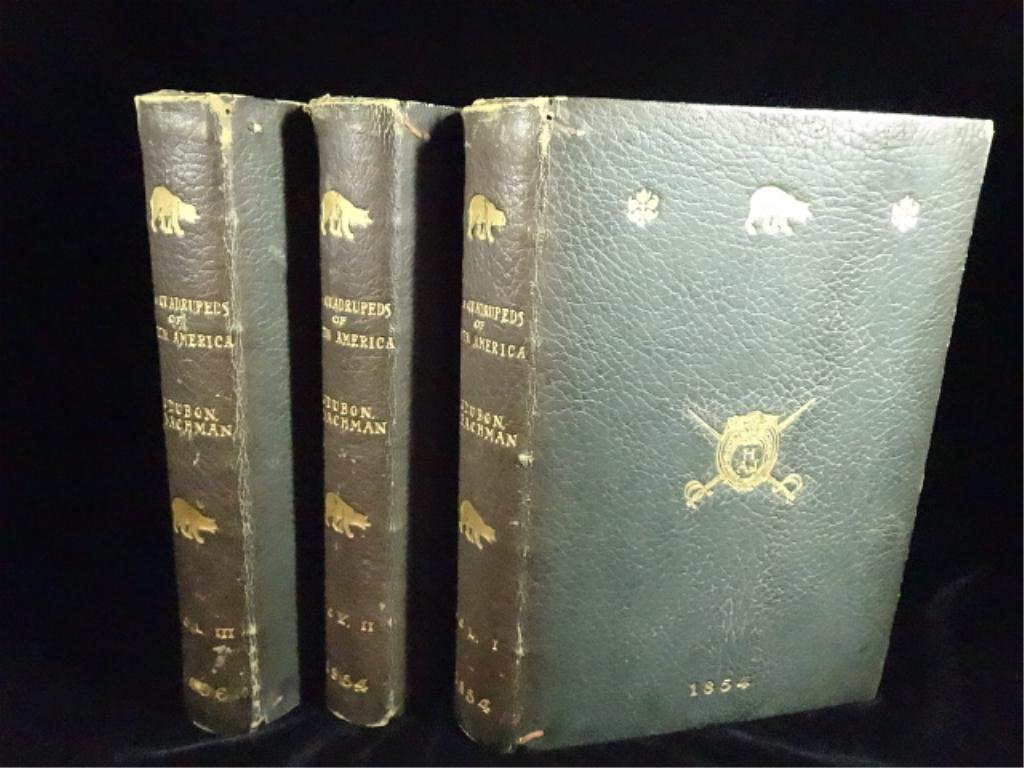 AUDUBON, JOHN JAMES AND JOHN BACHMAN The Quadrupeds of: AUDUBON, JOHN JAMES AND JOHN BACHMAN The Quadrupeds of America. New York: V. G. Audubon, 1849â€“51â€“54, First Edition 3 volumes, 8vo (10 1/8 x 7 in.; 260 x 180 mm). 155 fine handcolored lit