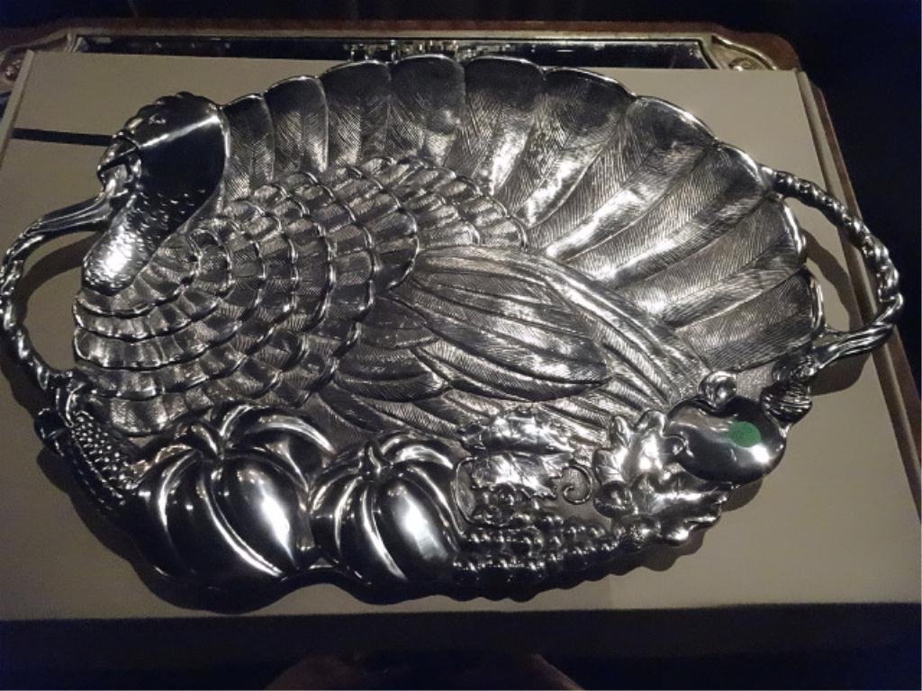 LENOX METAL SERVEWARE TURKEY PLATTER, WITH BOX, APPROX: LENOX METAL SERVEWARE TURKEY PLATTER, WITH BOX, APPROX 22"W, SKU725.01