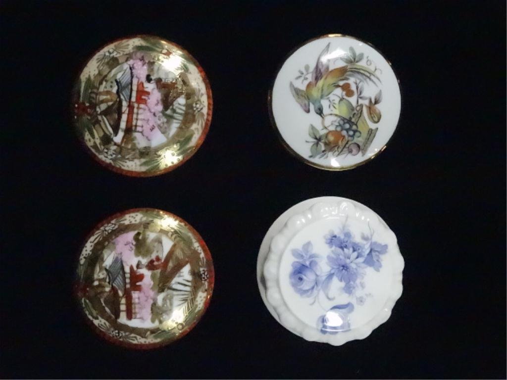 4 PC ROUND PORCELAIN PILL BOXES, SKU760: 4 PC ROUND PORCELAIN PILL BOXES, SKU760