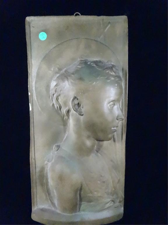 ANGEL PLAQUE, PLASTER, APPROX 20" X 9.5": ANGEL PLAQUE, PLASTER, APPROX 20" X 9.5"