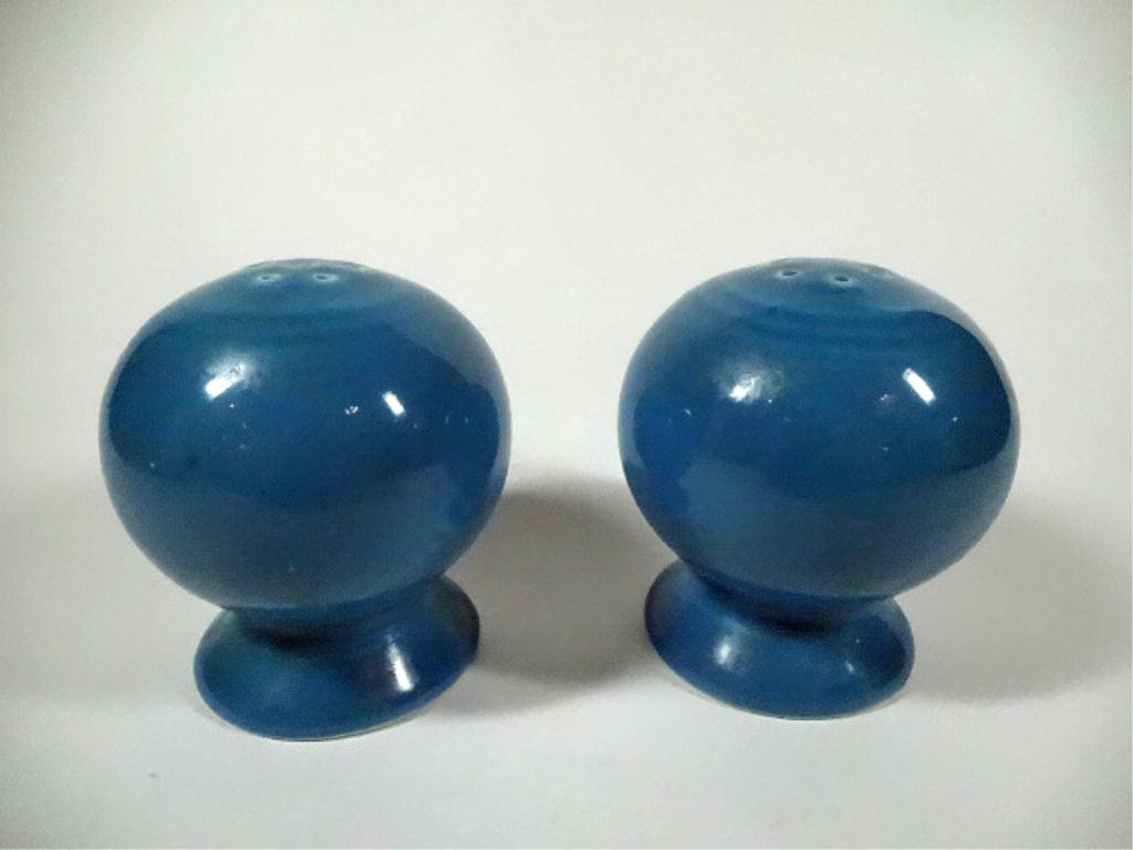 FIESTAWARE SALT & PEPPER SHAKERS, BLUE, APPROX 2.5"H: FIESTAWARE SALT & PEPPER SHAKERS, BLUE, APPROX 2.5"H