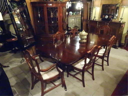 Drexel Mahogany Dual Pedestal Dining Table Travis Cour
