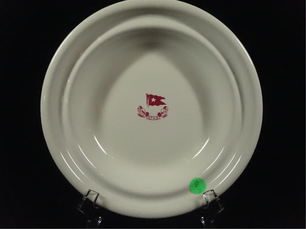 RMS TITANIC WHITE STAR LINE REPRODUCTION CHINA BOWL,: RMS TITANIC WHITE STAR LINE REPRODUCTION CHINA BOWL, MARKED, 9.5"DIAMETER, SKU806.12