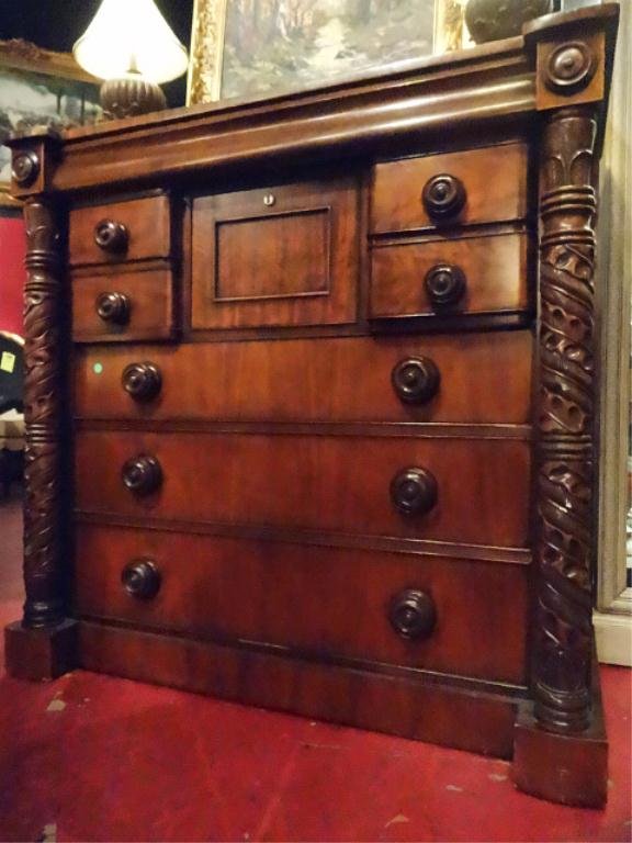 POLO BY RALPH LAUREN CHEST, BRITISH COLONIAL STYLE,: POLO BY RALPH LAUREN CHEST, BRITISH COLONIAL STYLE, DARK FINISH, 7 DRAWERS, LABELED POLO RALPH LAUREN, VERY GOOD CONDITION WITH MINOR WEAR COMMENSURATE WITH AGE AND USE