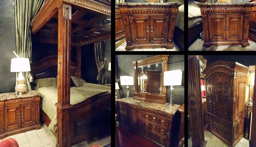 6 Pc Collezione Europa King Bedroom Set Canopy Bed Jan 27 2015