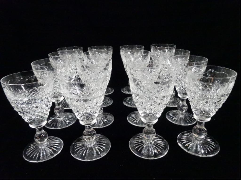 16 PC STUART ENGLAND CRYSTAL GLASSES, APPROX 4 3/8"H,: 16 PC STUART ENGLAND CRYSTAL GLASSES, APPROX 4 3/8"H, SKU885